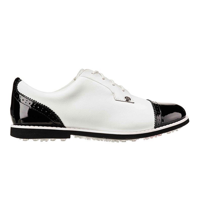 GFORE G Fore Ladies Cap Toe Gallivanter Golf Shoes - Snow/Onyx