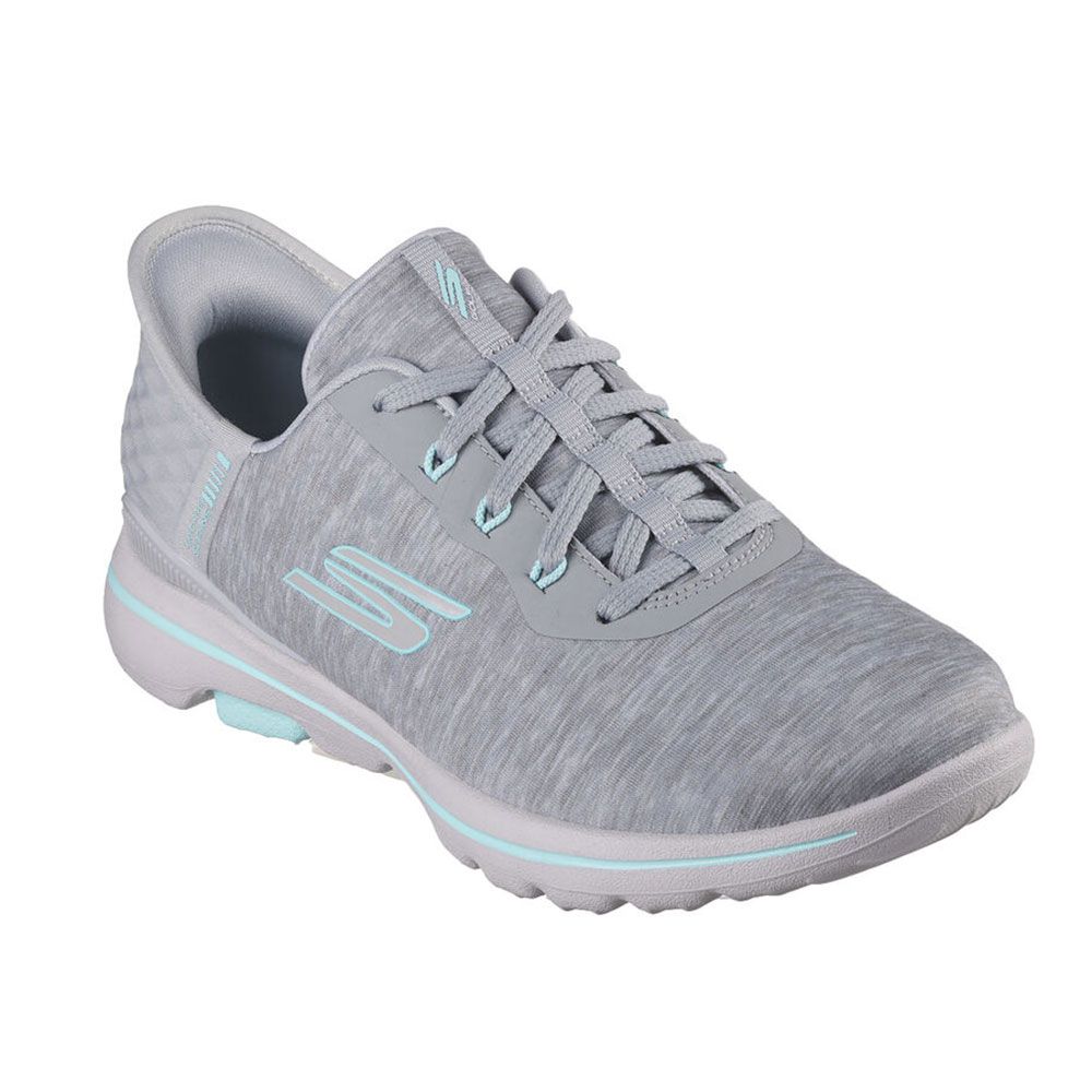 SKECHERS Skechers Ladies Slip-ins GO Walk 5 Golf Shoes Grey Aqua 123085