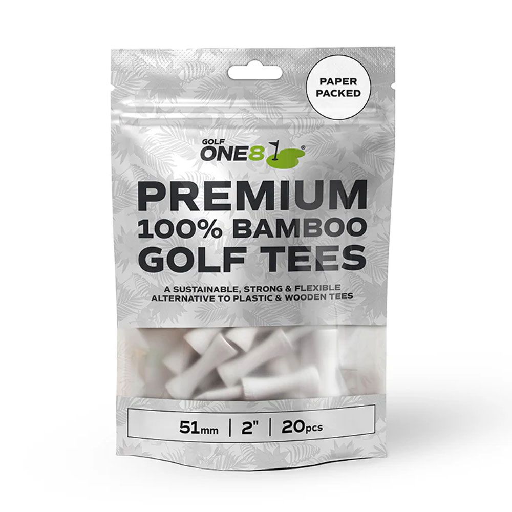 GOLF ONE8 Golf One8 Bamboo 51mm Castle 20 Piece Tees White