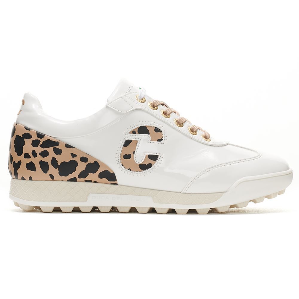 DUCA DUCA Ladies King Cheetah Golf Shoes - White 122015 100