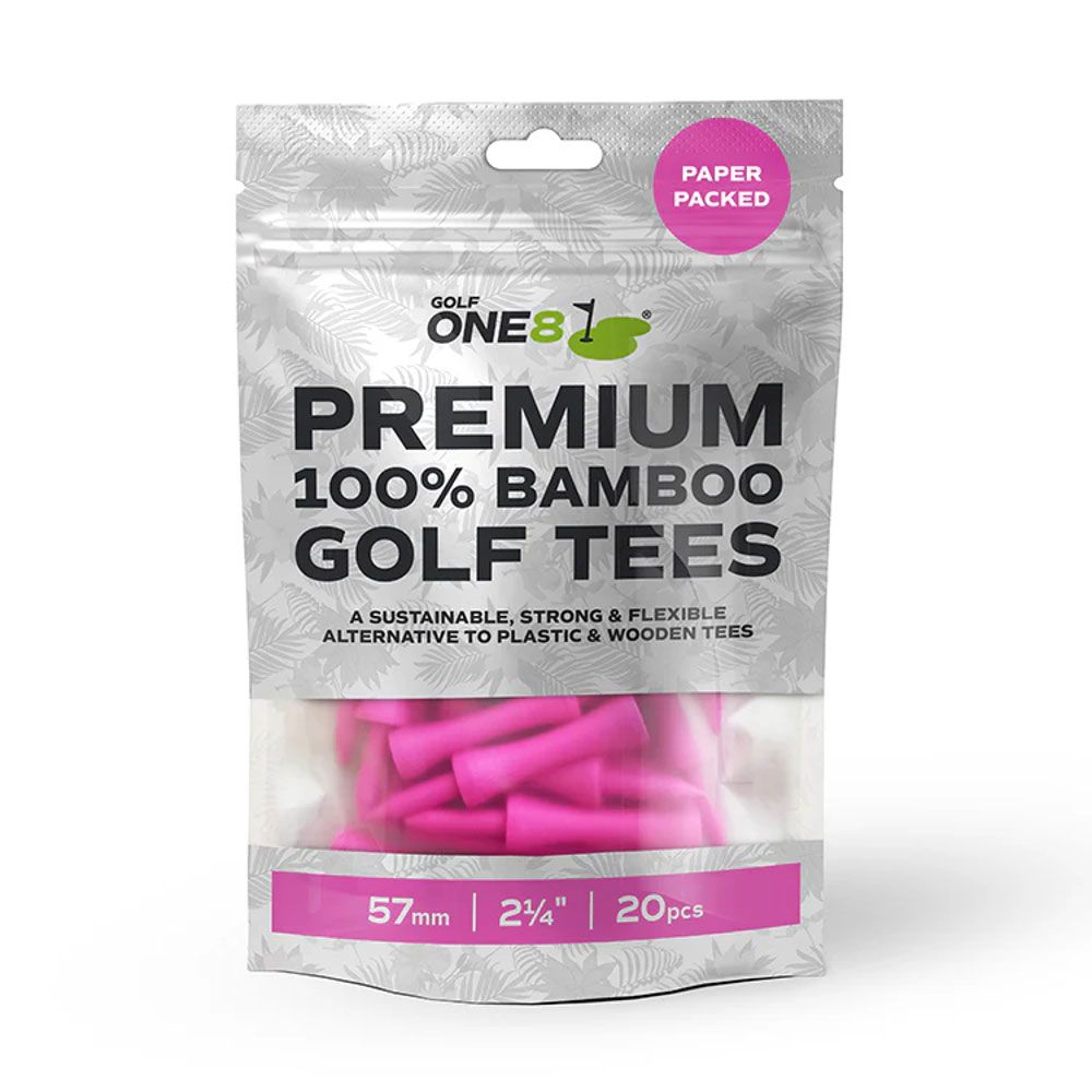 GOLF ONE8 Golf One8 Bamboo 57mm Castle 20 Piece Tees Pink