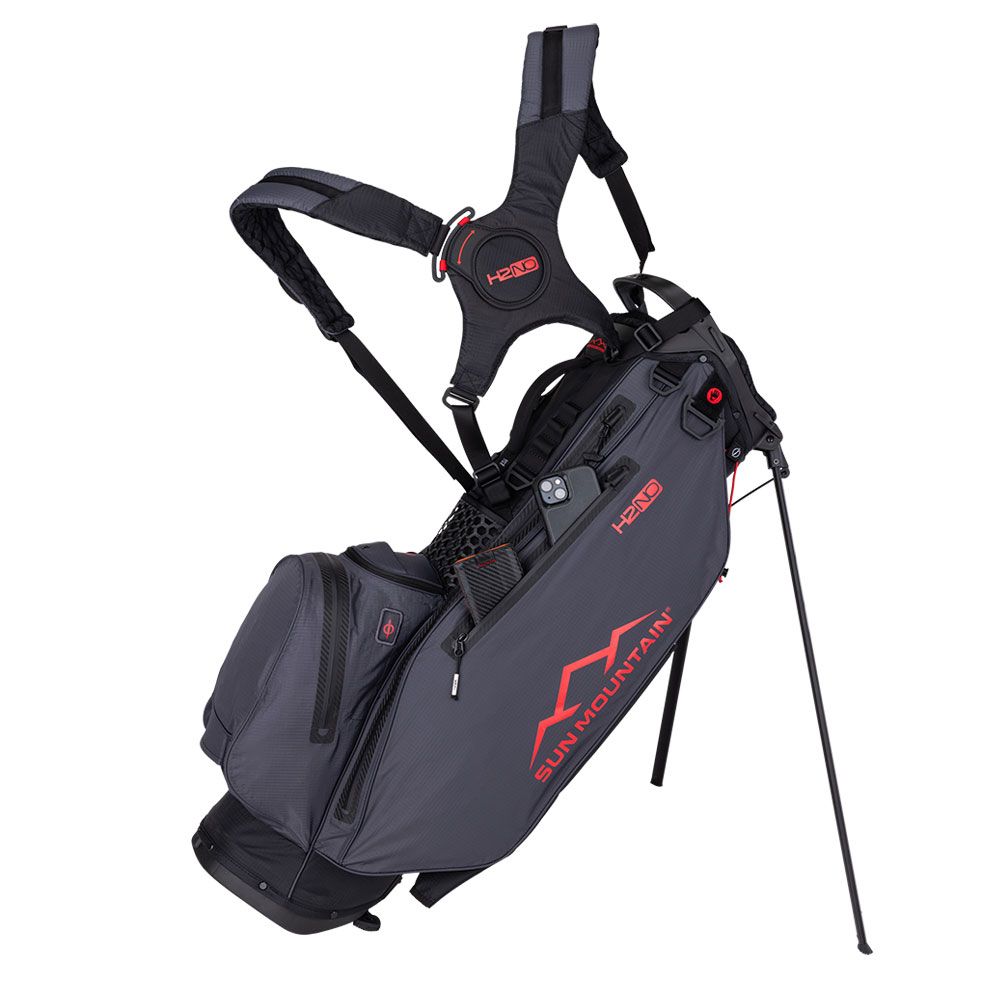 SUN MOUNTAIN Sun Mountain H2NO Lite 4-Way Stand Bag Black Steel Red