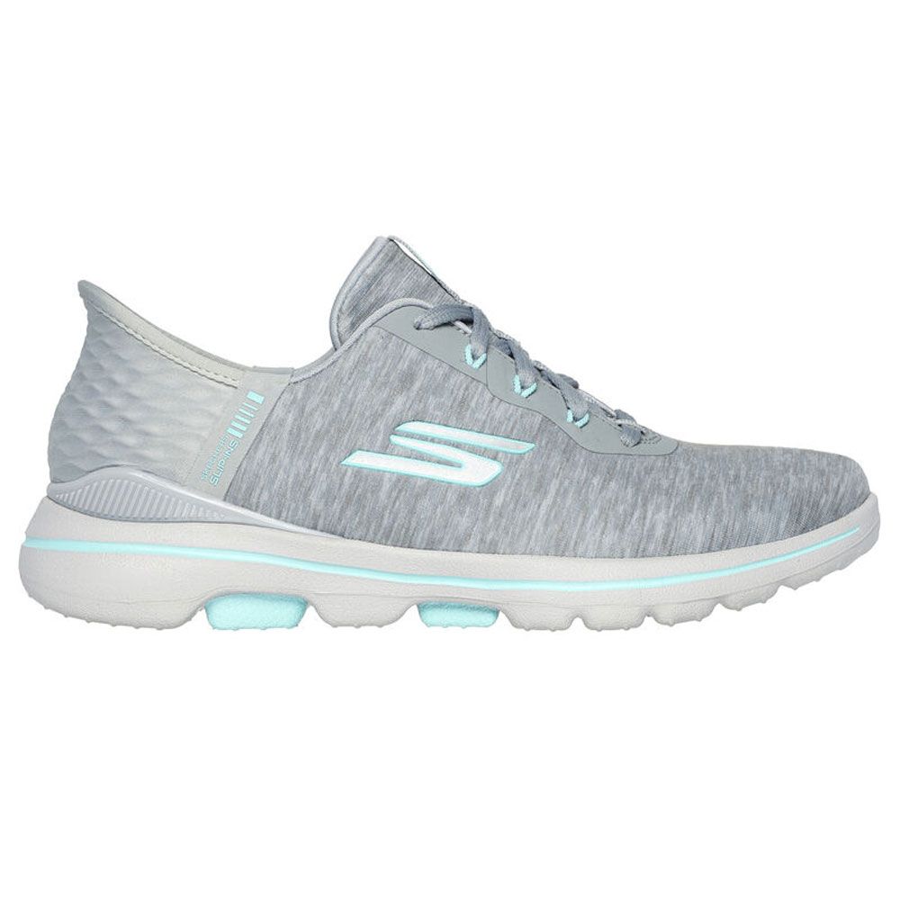 SKECHERS Skechers Ladies Slip-ins GO Walk 5 Golf Shoes Grey Aqua 123085