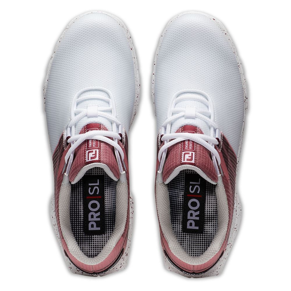 FOOTJOY Footjoy Ladies PRO SL Sport Golf Shoes White Burgundy 98163