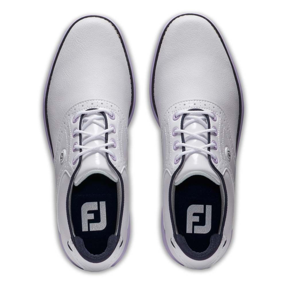 FOOTJOY Footjoy Ladies Traditions Golf Shoes White Purple 97930