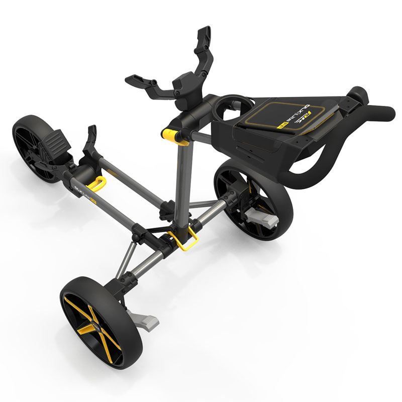 POWAKADDY Powakaddy DLX-Lite FF Push Cart - Gunmetal/Yellow