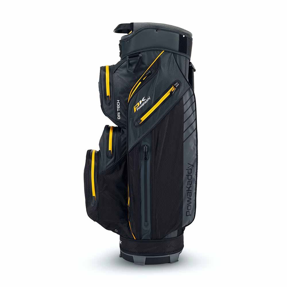 POWAKADDY PowaKaddy Dri Tech Cart Bag Black Gun Metal Yellow 2024