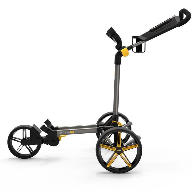 POWAKADDY Powakaddy DLX-Lite FF Push Cart - Gunmetal/Yellow