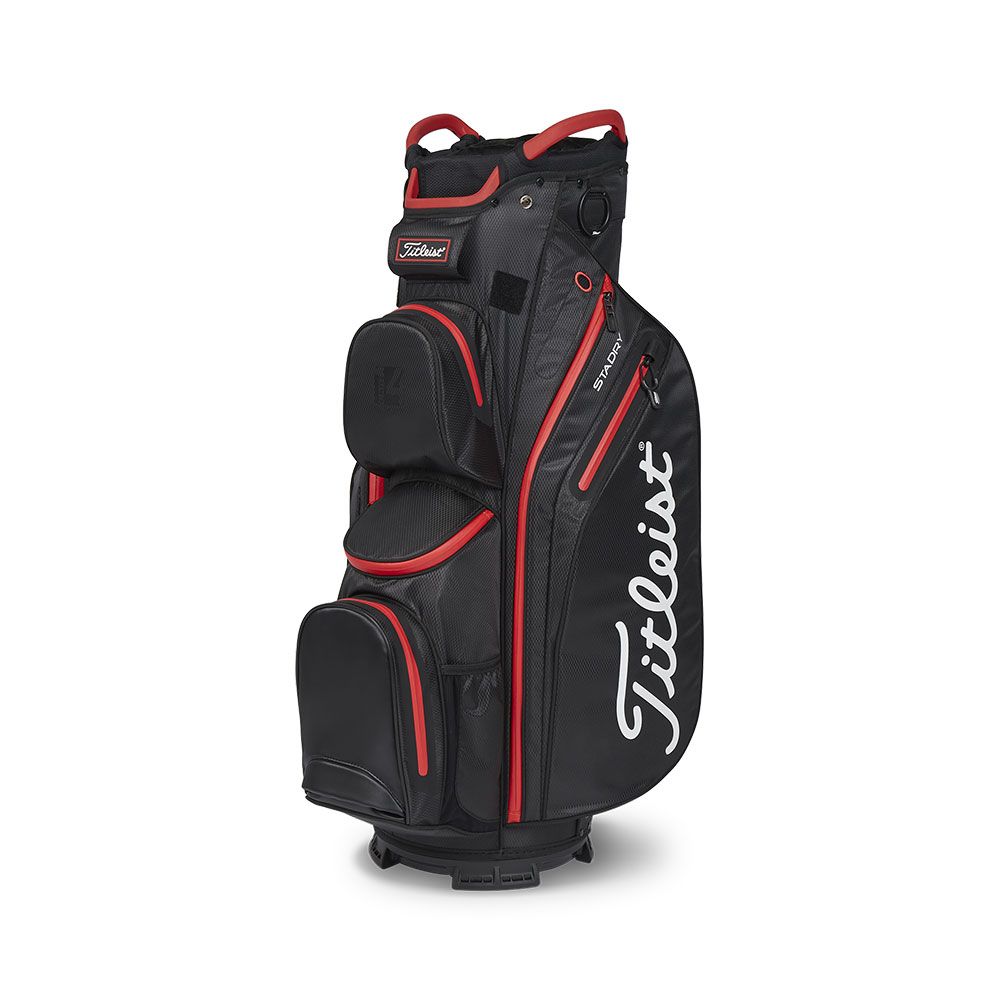 TITLEIST Titleist Cart 14 StaDry Golf Bag 23 - BLK/BLK/RED