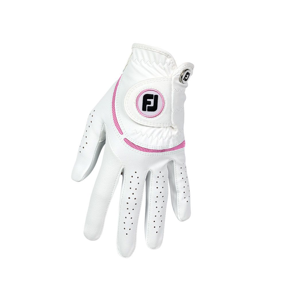 FOOTJOY FootJoy Ladies WeatherSof Glove White/Pink For the Right Handed Golfer