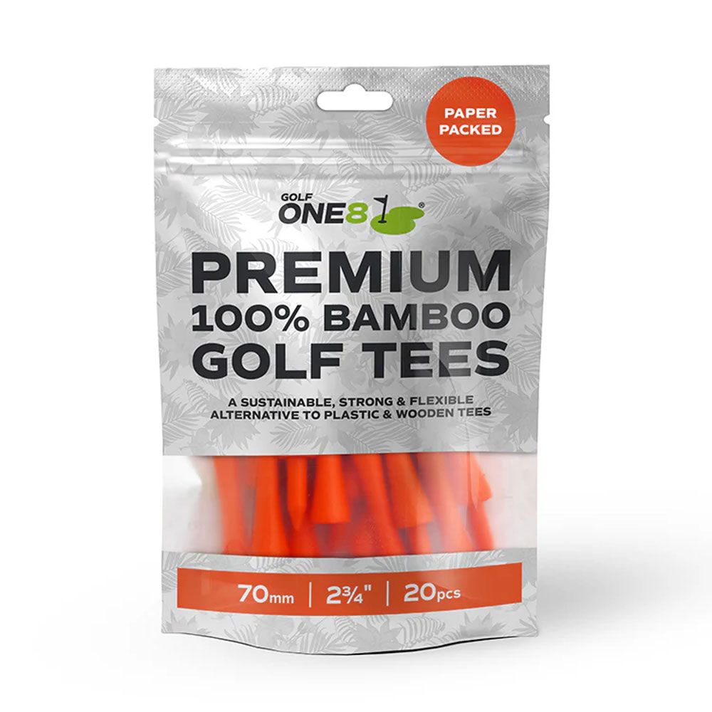 GOLF ONE8 Golf One8 Bamboo 70mm Castle 20 Piece Tees Orange