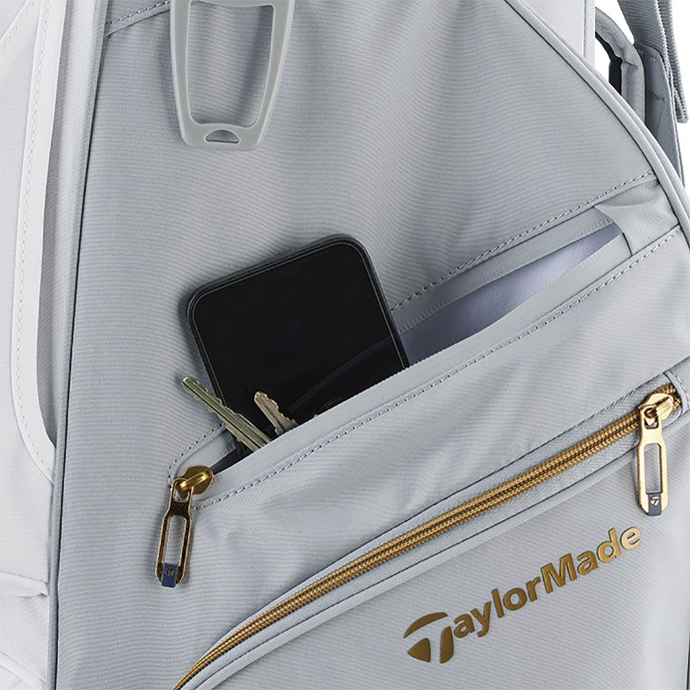 TAYLORMADE TaylorMade Kalea Gold Cart Bag Grey White