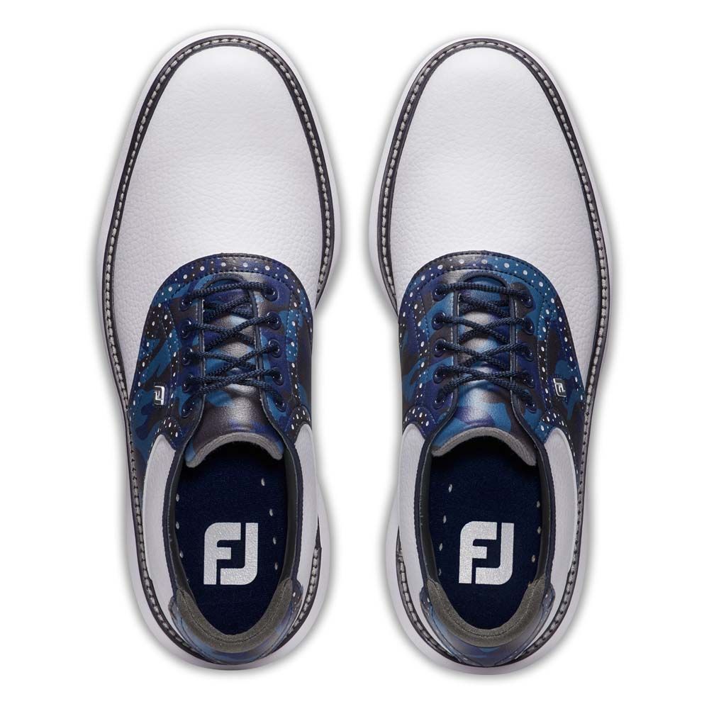 FOOTJOY Footjoy Traditions Golf Shoes White Navy Multi 57945