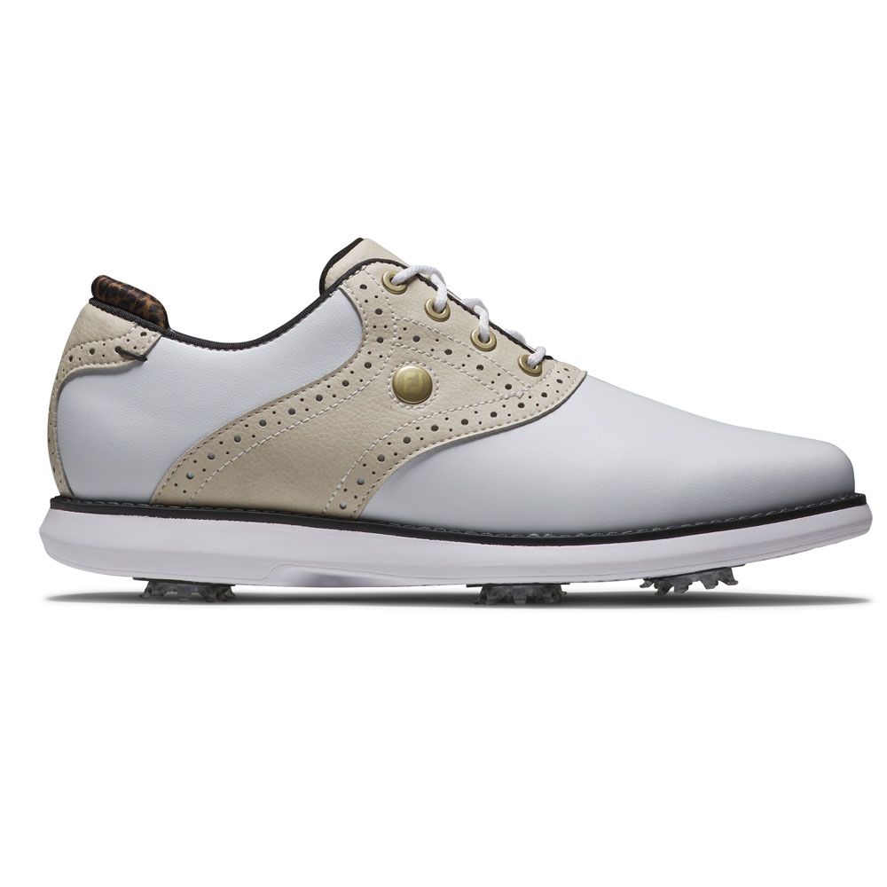 FOOTJOY Footjoy Traditions Womens Golf Shoes White Tan 97939