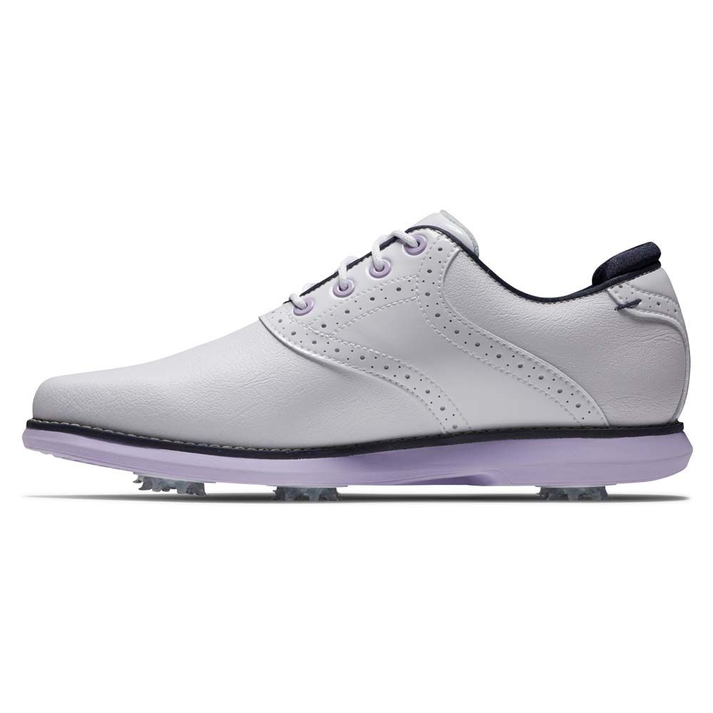 FOOTJOY Footjoy Ladies Traditions Golf Shoes White Purple 97930