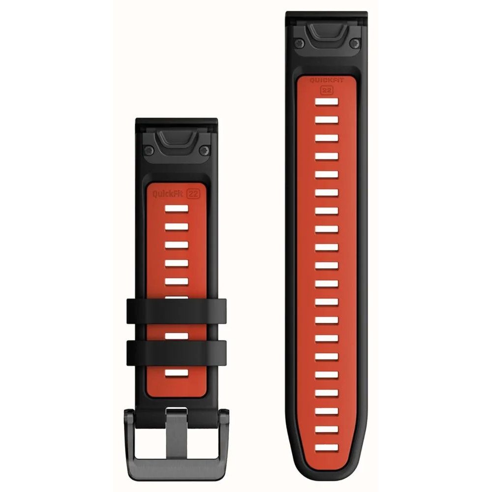 GARMIN Garmin QuickFit 22mm Watch Strap Black/Flame Red Silicone