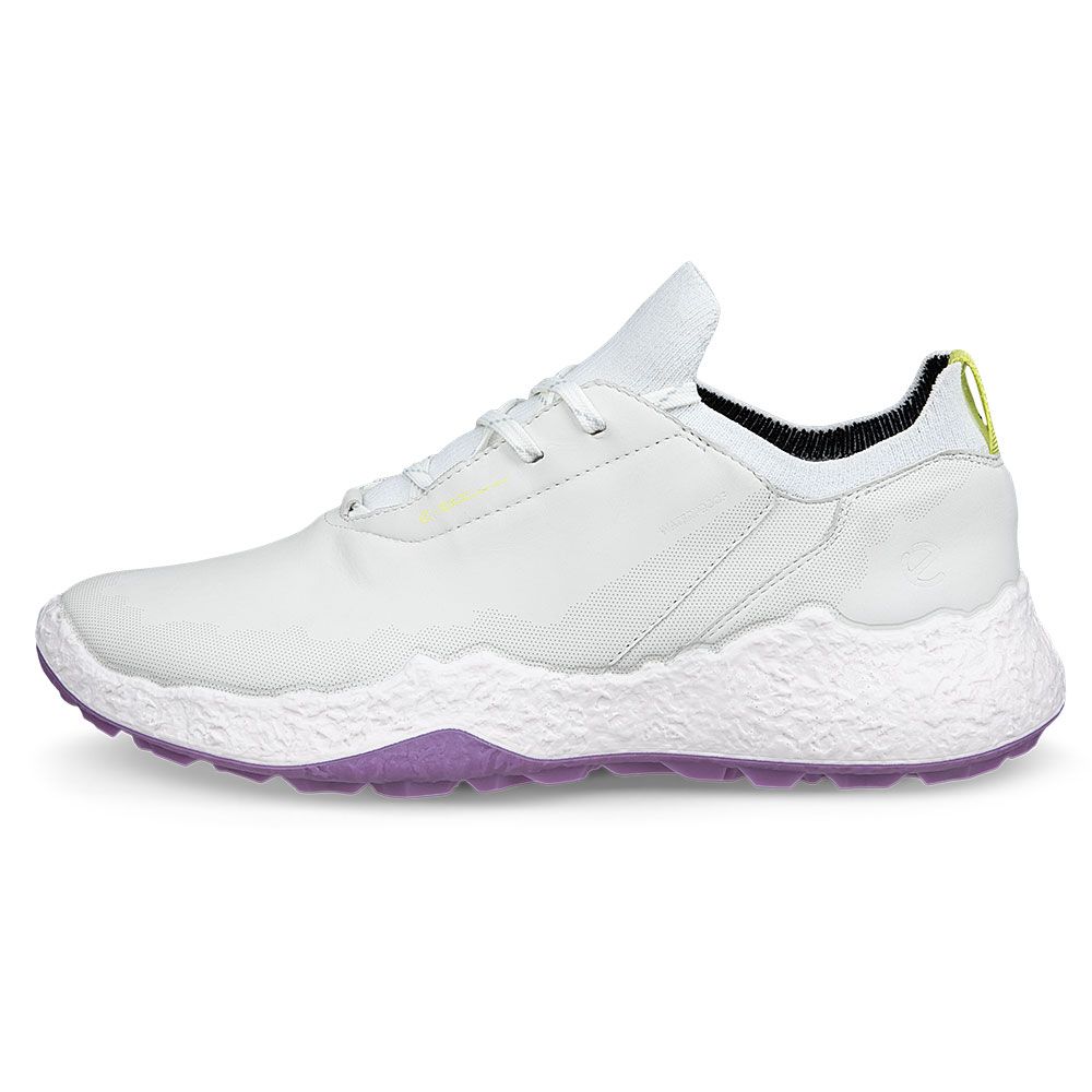 ECCO Ecco Womens H5 Leather Golf Shoes White Lavender