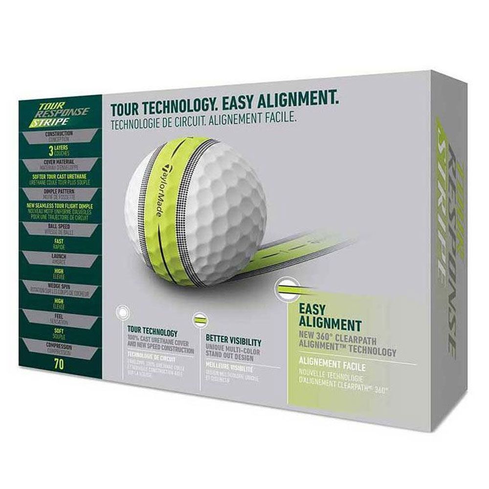 TAYLORMADE Taylormade Tour Response Stripe Golf Balls White/Lime