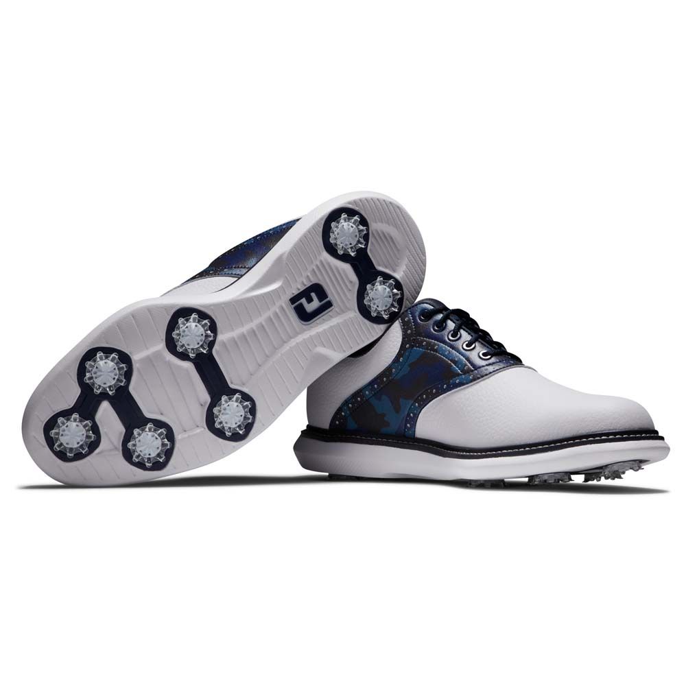 FOOTJOY Footjoy Traditions Golf Shoes White Navy Multi 57945