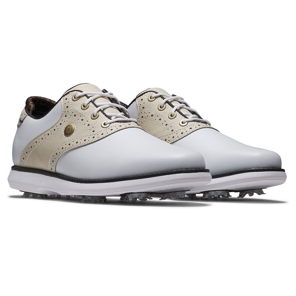 FOOTJOY Footjoy Traditions Womens Golf Shoes White Tan 97939