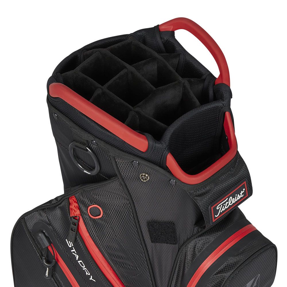 TITLEIST Titleist Cart 14 StaDry Golf Bag 23 - BLK/BLK/RED