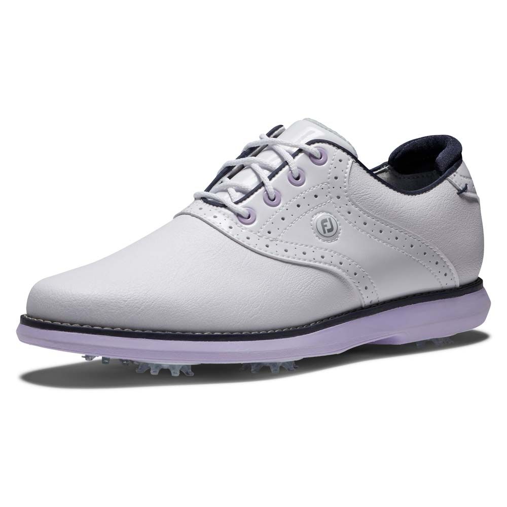 FOOTJOY Footjoy Ladies Traditions Golf Shoes White Purple 97930