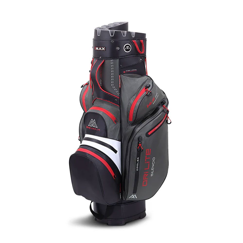 BIG MAX Big Max Dri Lite Silencio 2 Org Cart Bag Charcoal White Black Red