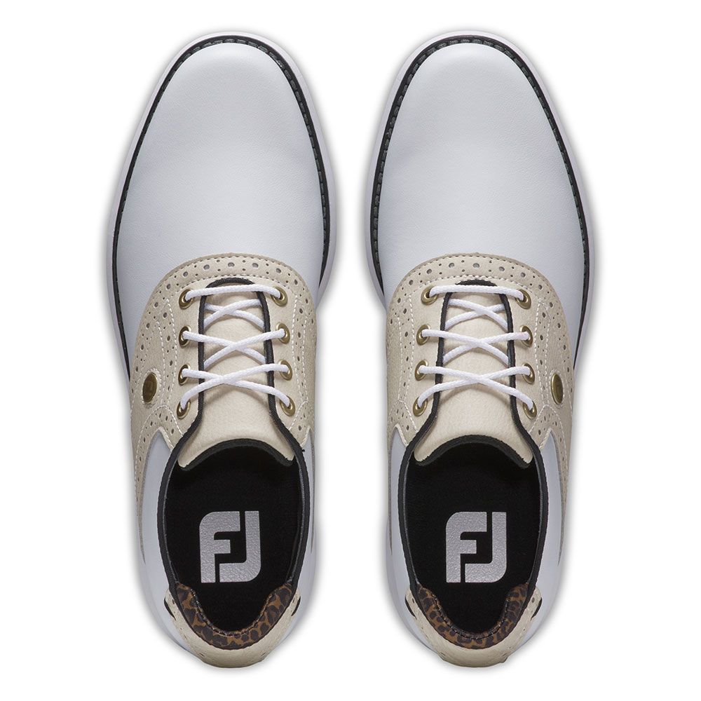 FOOTJOY Footjoy Traditions Womens Golf Shoes White Tan 97939