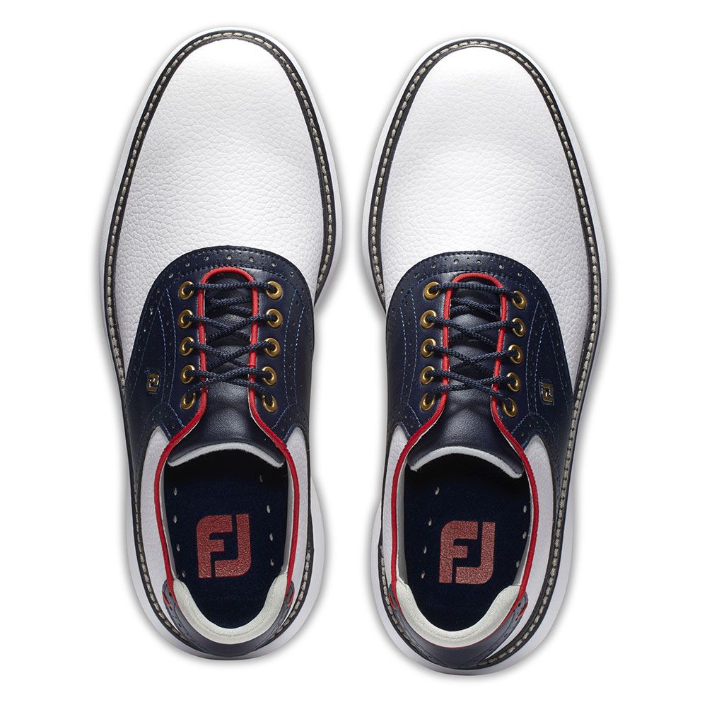 FOOTJOY Footjoy Traditions Golf Shoes White Red Navy 57951