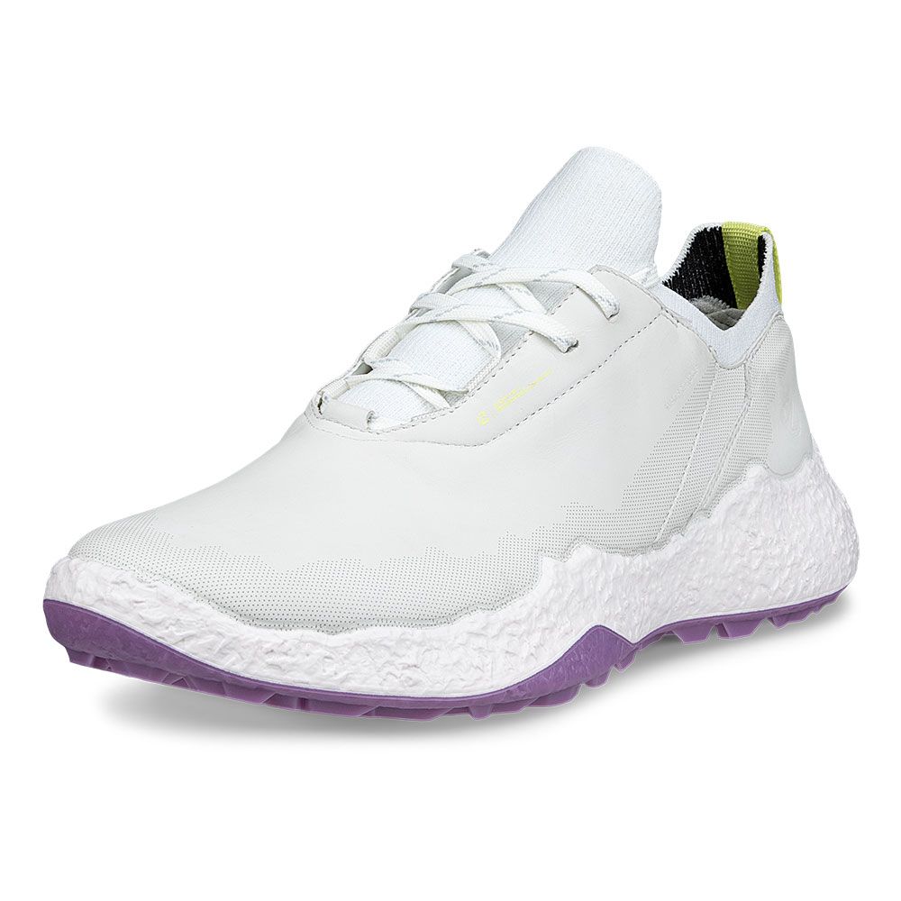 ECCO Ecco Womens H5 Leather Golf Shoes White Lavender