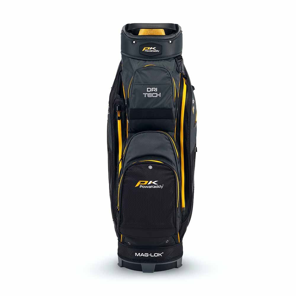 POWAKADDY PowaKaddy Dri Tech Cart Bag Black Gun Metal Yellow 2024