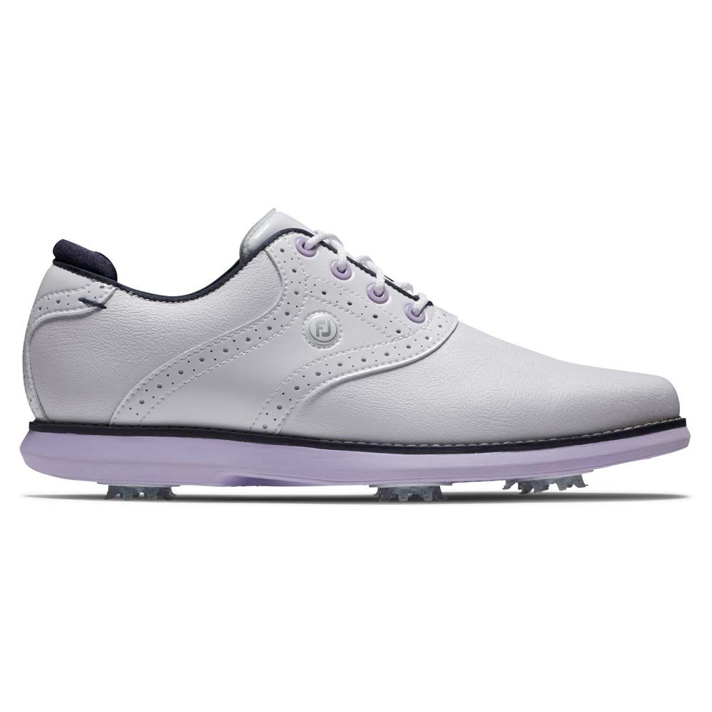 FOOTJOY Footjoy Ladies Traditions Golf Shoes White Purple 97930