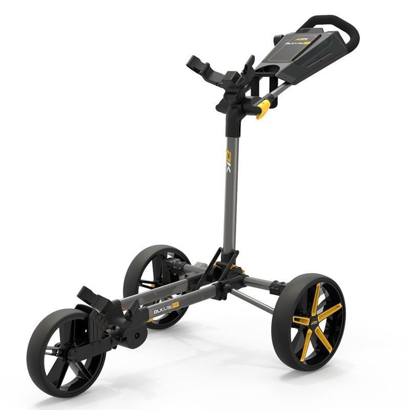 POWAKADDY Powakaddy DLX-Lite FF Push Cart - Gunmetal/Yellow