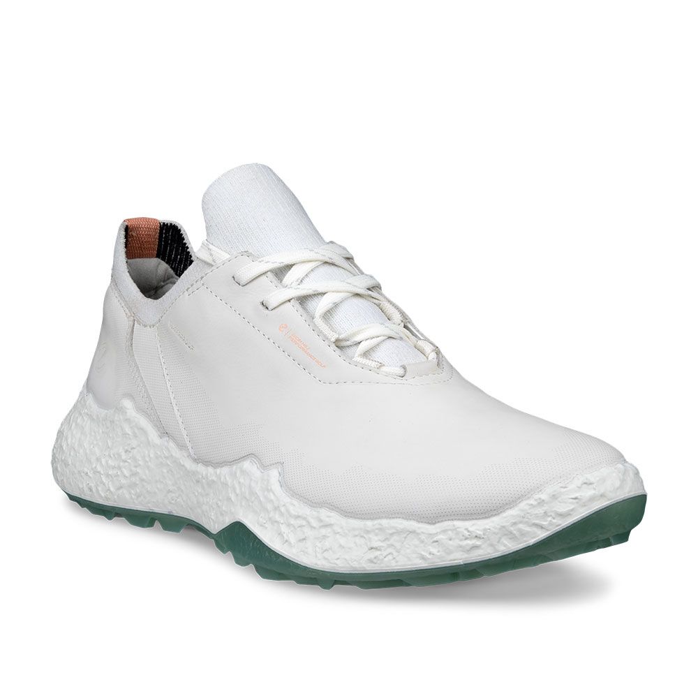 ECCO Ecco Womens H5 Leather Golf Shoes White Green