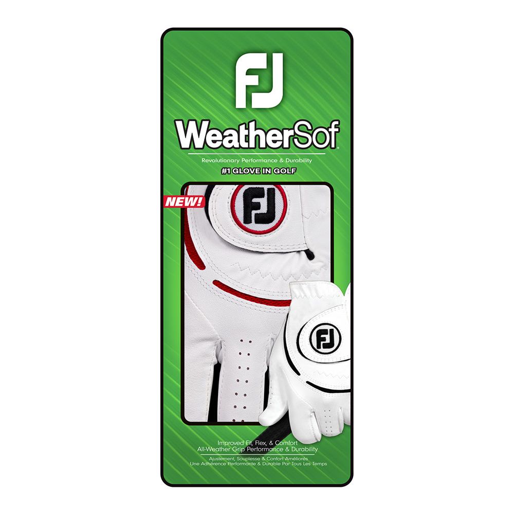 FOOTJOY FootJoy WeatherSof Glove White Red For the Right Handed Golfer