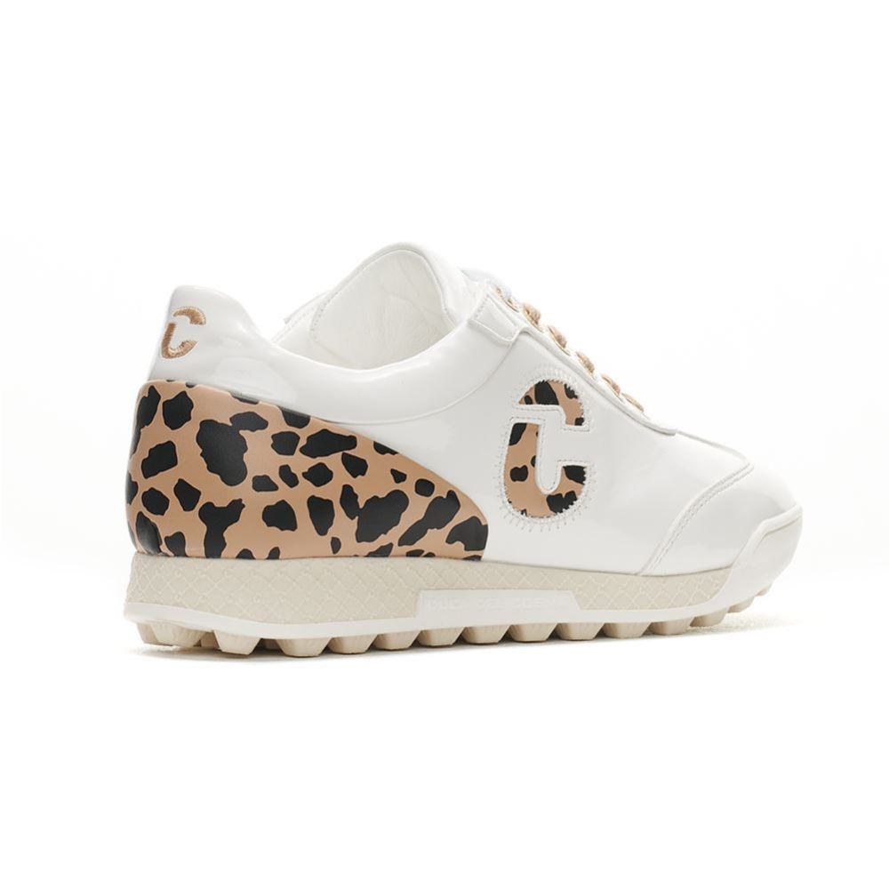 DUCA DUCA Ladies King Cheetah Golf Shoes - White 122015 100