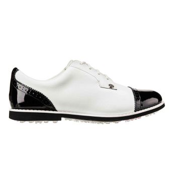 G Fore Ladies Cap Toe Gallivanter Golf Shoes - Snow/Onyx