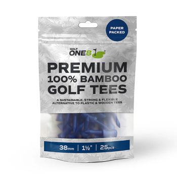 Golf One8 Bamboo 38mm Castle 25 Piece Tees Blue