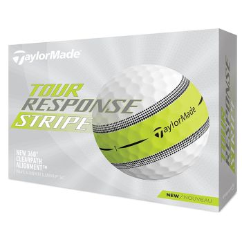 Taylormade Tour Response Stripe Golf Balls White/Lime