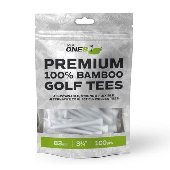 Golf One8 Bamboo 83mm 100 Piece Tees White