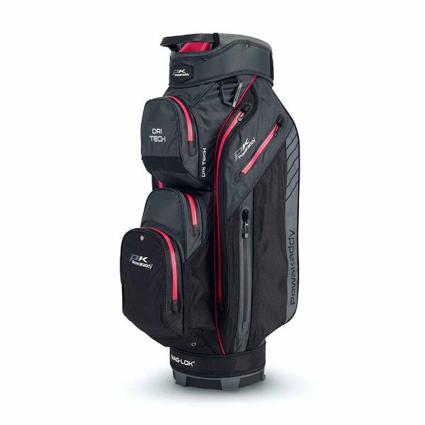 PowaKaddy Dri Tech Cart Bag Black Gun Metal Pink 